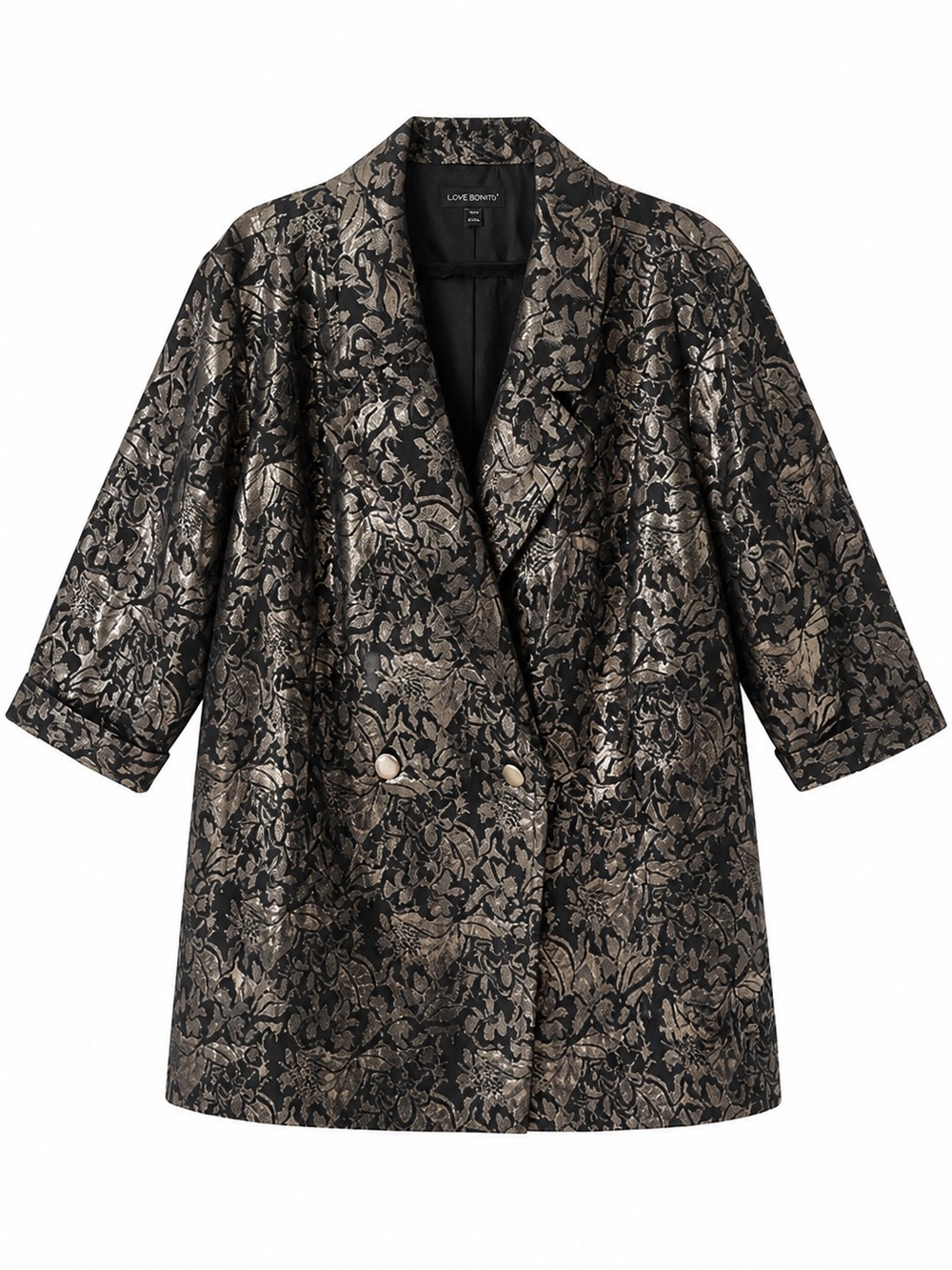 Lane Bryant Metallic Black & Gold Brocade Blazer - 22/24